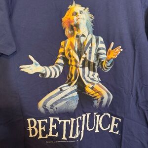 Old Navy‎ Beetlejuice Gender-Neutral Graphic T-Shirt LARGE Blue 100% Cotton